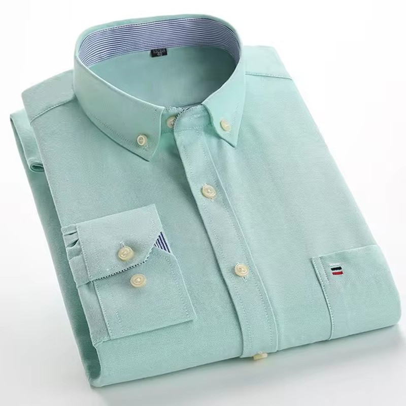 남성용 긴팔 셔츠, 옥스포드 젊은이 스트라이프 체크 무 - Oxford Cotton Casual Shirt Business 리뷰 및 가격