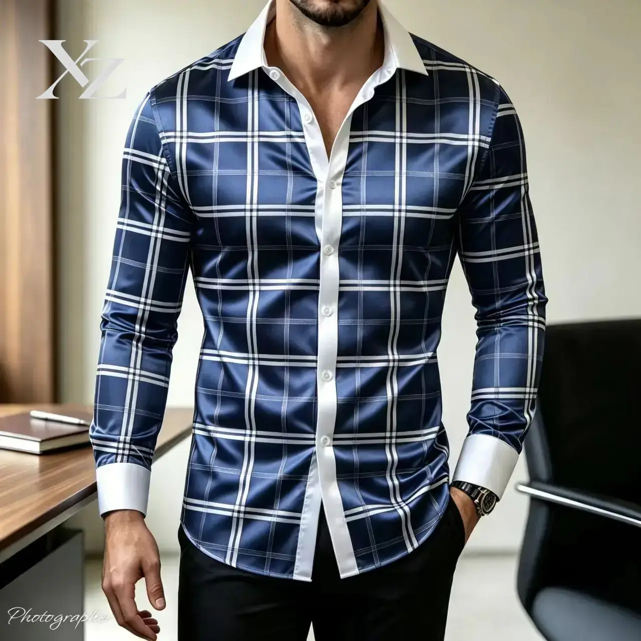인기 상품: 남성용 슬림핏 긴팔 체크무늬 드레스 셔츠, - Mens Satin Silk Dress Shirt 리뷰 및 가격