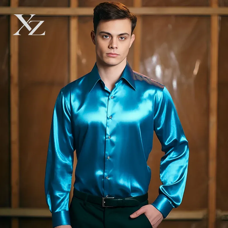 남성용 새틴 소재의 실크처럼 윤기 있고 부드러운 드레스 - Mens Satin Silk Dress Shirt 리뷰 및 가격