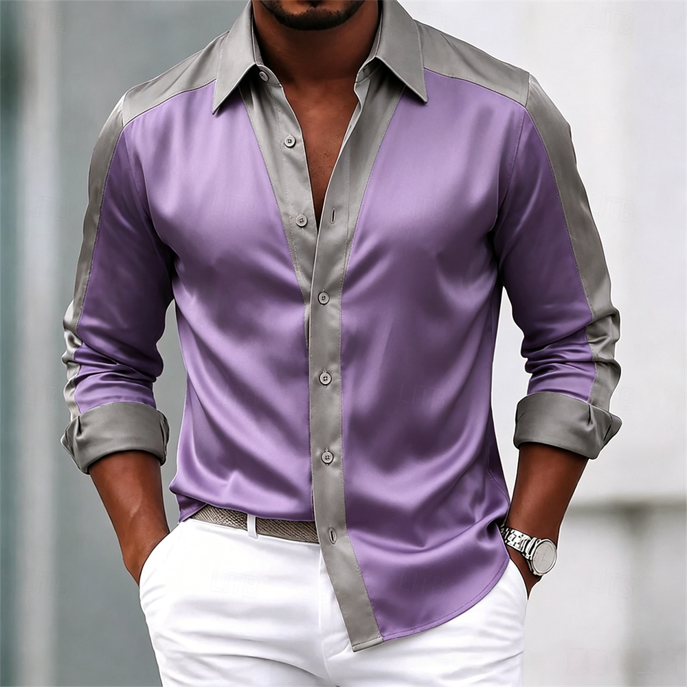 남성용 셔츠 새틴 셔츠 드레스 셔츠 캐주얼 셔츠 버튼업 - Mens Satin Silk Dress Shirt 리뷰 및 가격